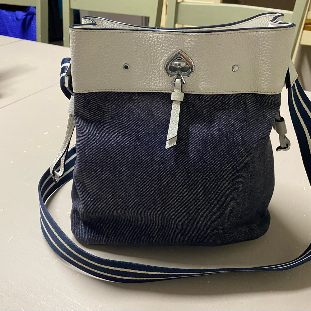 Kate Spade Cream and Denim Bucket  Bag